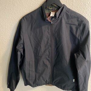 Vans Men's Black and Camo Reversable Windbreaker Jacket